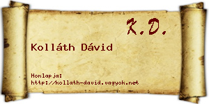 Kolláth Dávid névjegykártya